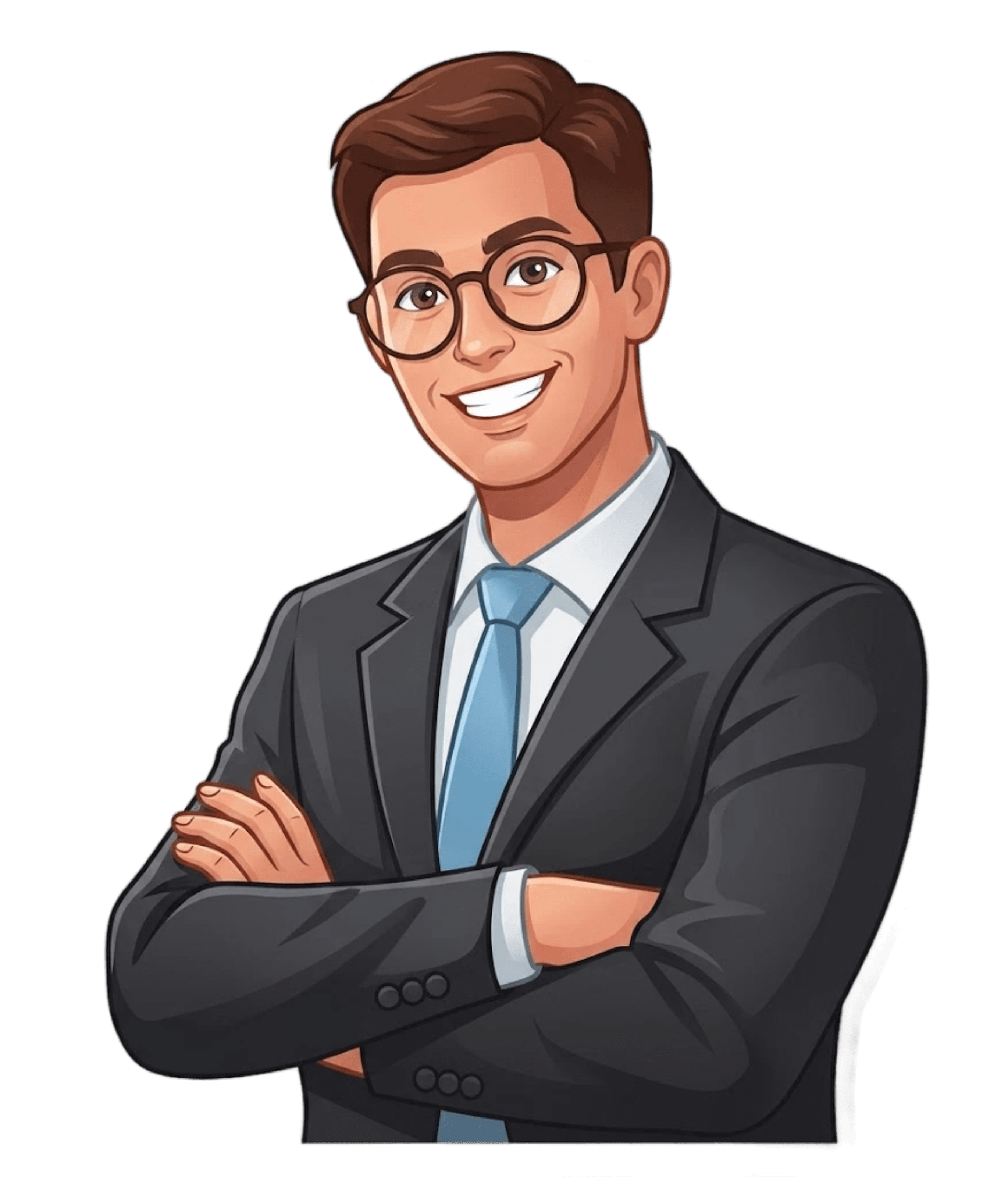 Illustration of a professional in a suit smiling